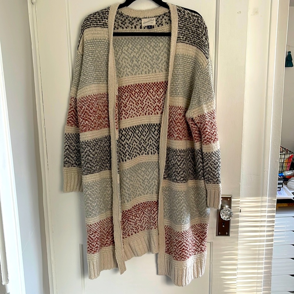 Universal Thread Long Wool Striped Cardigan